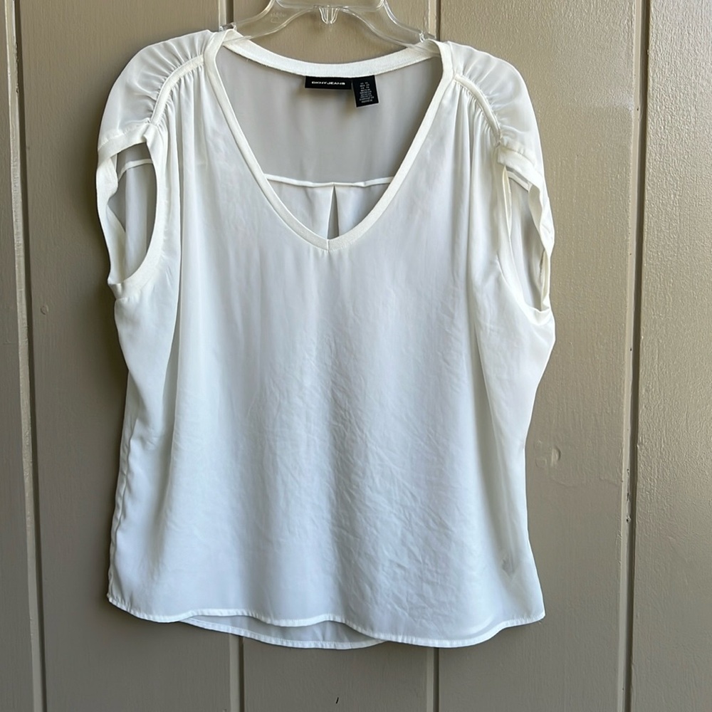 DKNY Jeans White Top, Size XL